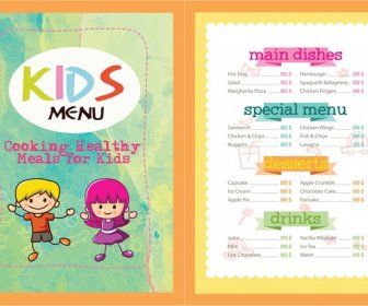 Kids Menu Vector Illustration With Colorful Cute Design