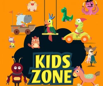 Kids Zone Elementos De Design Brinquedos Coloridos ícones