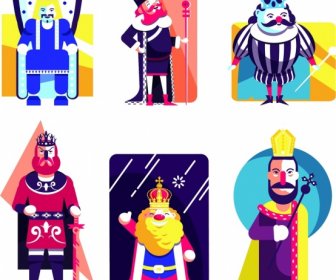 King Icons Collection Desenho De Personagem De Desenho Animado Colorido