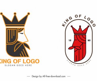 König Logo Vorlagen Klassische Flache Handgezeichnete Skizze