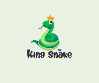 King Snake Logotype Colored Cartoon Sketch