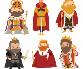 Iconos De Reyes Viejo Hombre Boceto Personajes De Dibujos Animados