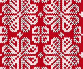 Knitted Fabric Christmas Pattern Vector Set