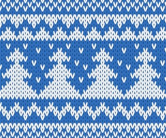 Knitted Fabric Christmas Pattern Vector Set