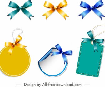 Knot Tags Templates Shiny Colored Modern Decor