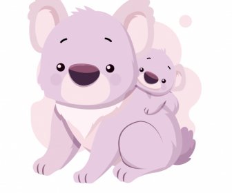 Icono De La Familia Koala Precioso Boceto De Dibujos Animados