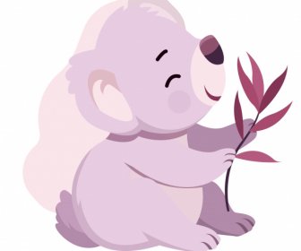 Koala Icon Playful Sketch Cute Cartoon Character