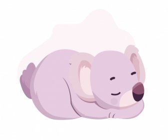 Koala-Symbol Schlafende Geste Süße Zeichentrickfigur