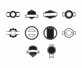 label icon sets flat classical black white outline