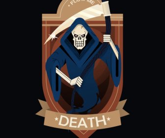 Etikett Vorlage Schrecklichen Tod Symbol Skizze