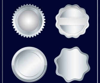 Label Templates Collection Various Silver Shapes