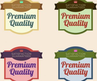 Etiquetas Vector De Estilo Retro De Calidad Premium