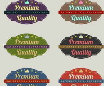 Labels Premium Quality Retro Style Vector
