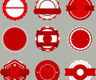 Collection De Templates Blancs Cercles Rouges Conçoivent Des étiquettes