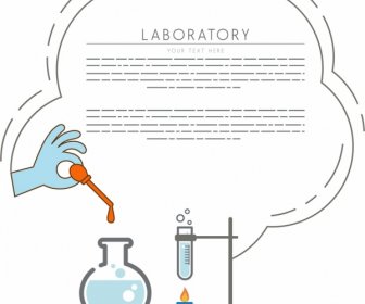 Laboratory Experiment Background Colored Sketch Tools Hands Icon