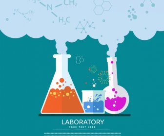 Experiência De Laboratório ícones De Reação Química De Bandeira