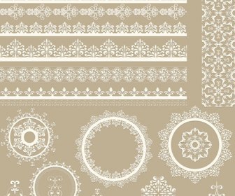 Lace Frames With Borders Ornaments Vector