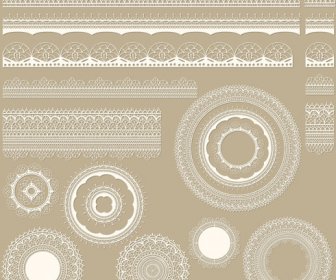 Lace Frames With Borders Ornaments Vector