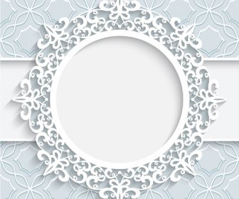 Lace Ornament Paper Frame Vector