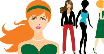 Wanita Dan Fashion Vektor Ilustrasi Dalam Gaya Berwarna