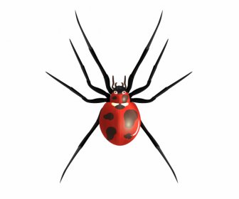 Marienkäfer-Insekt-Symbol Farbig Modernes Design