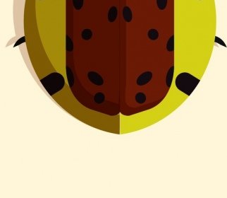 Ladybug Icona Insetto Rosso Giallo Visto Arredamento