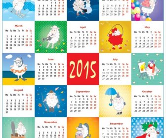 Domba Dengan Gaya Yang Berbeda Background15 Vektor Kalender Template