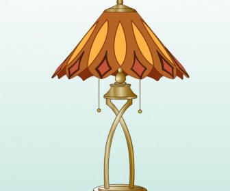 Lamp Icon Colored 3d Design Elegant Classical Decor