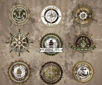 Land And Sea Vintage Badge