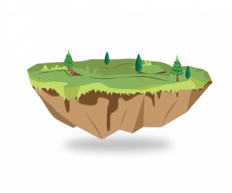 Elementos De Diseño De Topografía Terrestre Esquema 3D Clásico