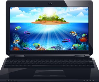 Laptop Screen With Realistic Design