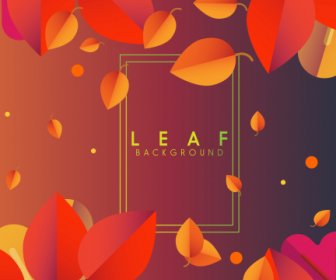 Leaf Background Bright Red Yellow Falling Sketch