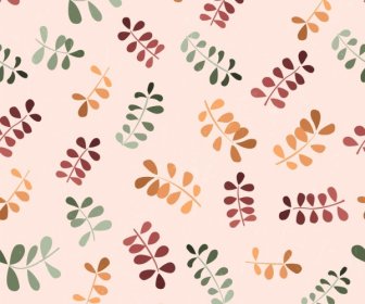 Leaf Background Multicolored Flat Repeating Decor