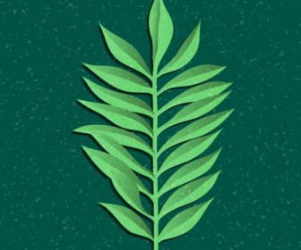 Yaprak Arka Plan Kağıt Kesim Tasarım Yeşil Tek Renkli Tasarım