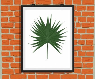 Leaf Painting Decoration Classical Brick Wall Backdrop