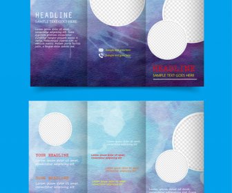 Broschüre Design Mit Wasser Farben Hintergrund