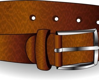 Leather Belt Icon Shiny Brown Design