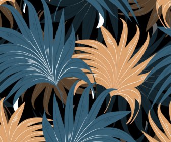Leaves Background Colored Classic Decor Luxuriant Design