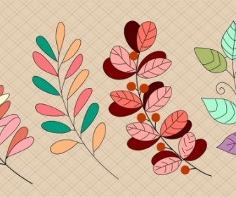 나뭇잎 배경 다채로운 클래식 디자인