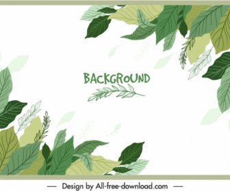 Leaves Background Template Classical Handdrawn Sketch
