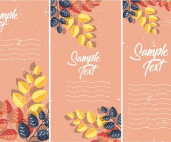 Leaves Background Templates Colorful Classical Decoration