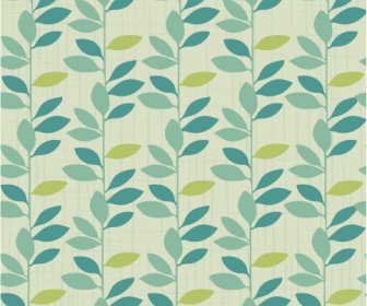 Leaves Pattern Retro Colorful Flat Sketch