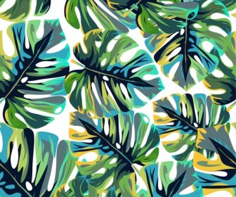 Leaves Pattern Template Colorful Classical Decor