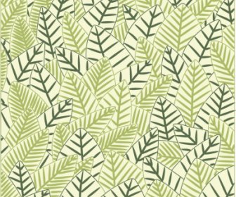 Leaves Pattern Template Flat Green Classical Decor