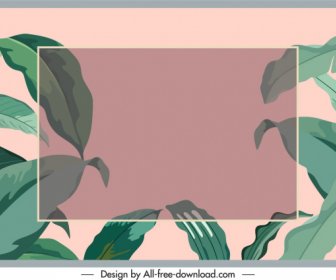 Leaves Text Box Background Green Blurred Classic Design