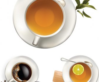 leisure coffee and tea vector