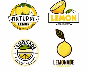 Lemon Fruit Labels Templates Bright Yellow Green Decor
