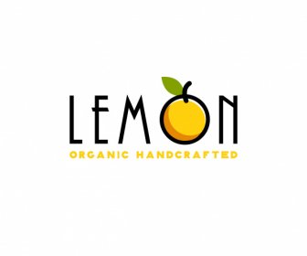 Citron Fruit Logotype Texte Plat Design Classique