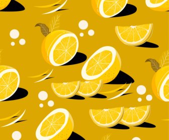 Lemon Pattern Template Bright Classical Handdrawn Slices Sketch