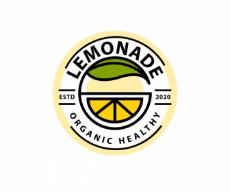 Lemonade Logotype Colored Flat Design Slice Sketch